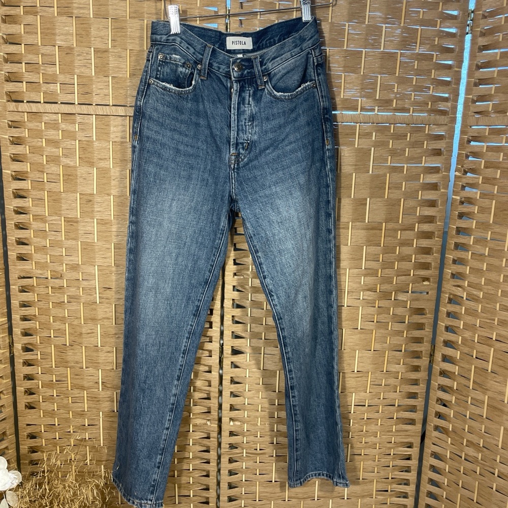 Pistola Classic Blue Denim Jeans Charlie High Rise 24